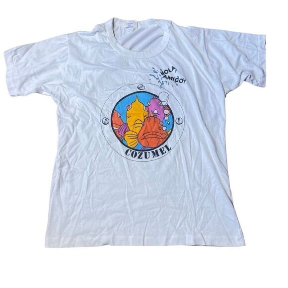 Vintage 80s Cozumel Mexico Scuba Vacation T Shirt Large - Picture 1 of 5
